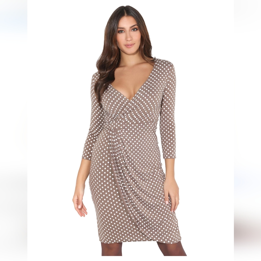 Mocha with White Polka Dots Dress - Krisp Brand - Size 16
